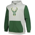 thumbnail image 2 of Men's Fanatics Hunter Green/Silver Milwaukee Bucks Big & Tall Primary Arctic Pullover Hoodie, 2 of 3