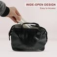 thumbnail image 3 of Unique Bargains Makeup Bag Large Capacity PU Travel Cosmetic Bag for Women Toiletry Bag Waterproof and Durable Make Up Bag with Multiple Compartments Black, 3 of 7