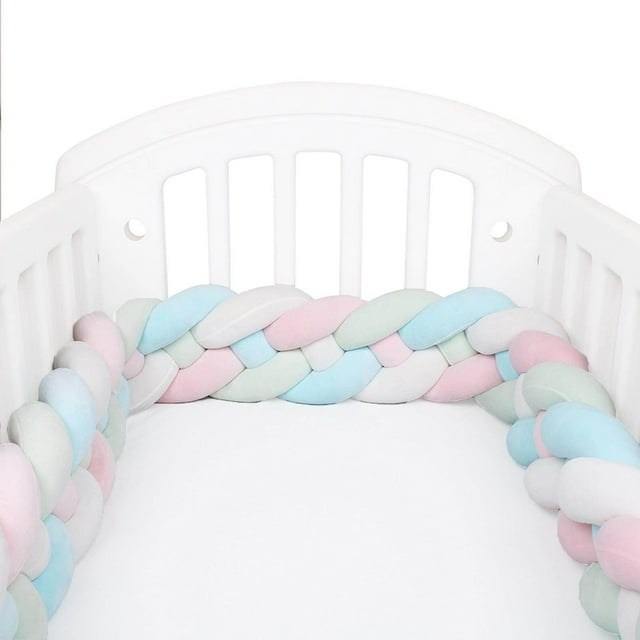 Parachoques para cama de bebé de 2 metros cuna trenzada infantil almohada de parachoques cojín con nudo trenzado cuna con parachoques Protector de parachoques decoración ANGGREK Otros
