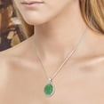 thumbnail image 4 of 925 Sterling Silver Pendant Natural Kiwi Quartz Handmade Jewelry, 4 of 8