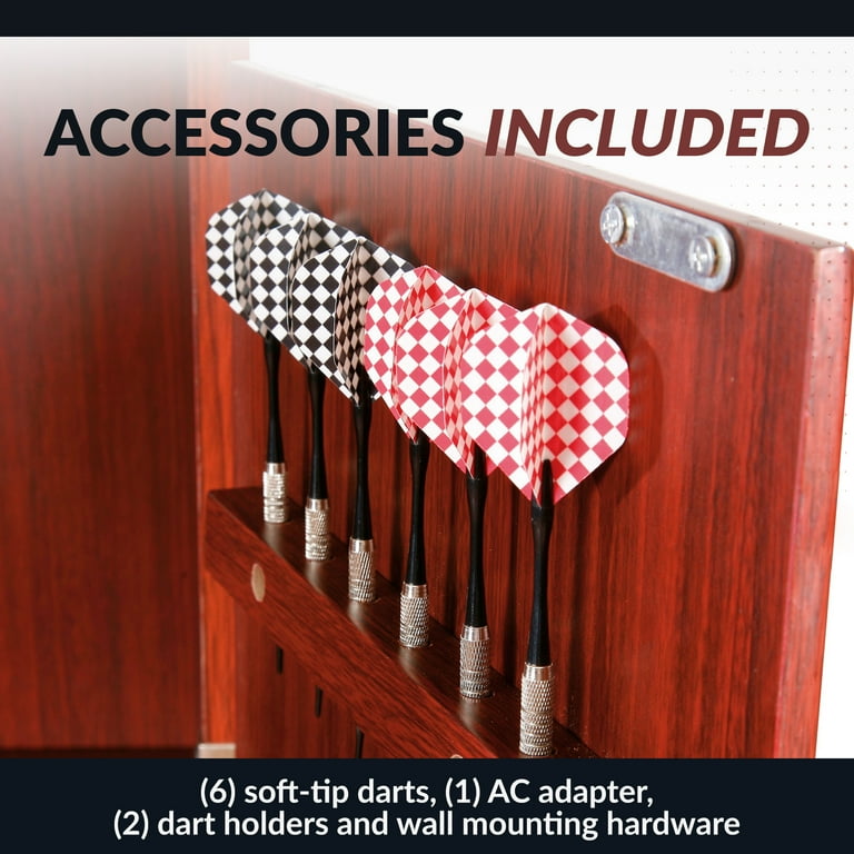 Hathaway Outlaw Free Standing Dartboard & Cabinet Set - Cherry