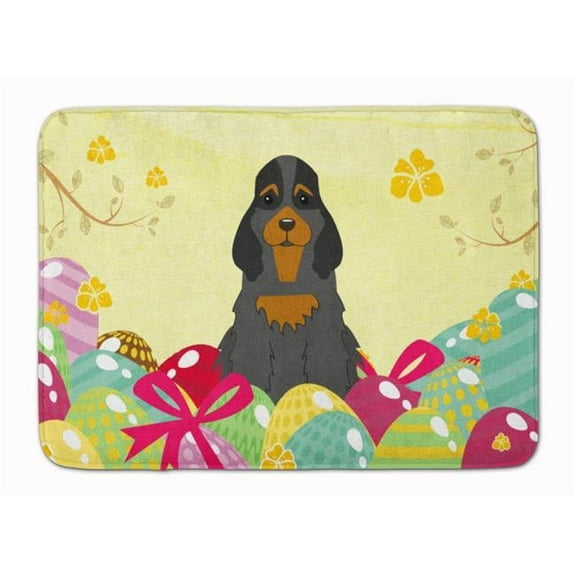 Easter Eggs Cocker Spaniel Black Tan Machine Washable Memory Foam Mat