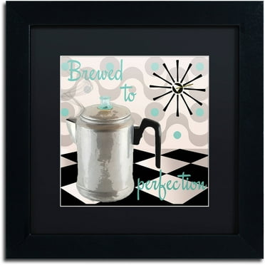 Trademark Fine Art "Fifties Kitchen V" Canvas Art by Color Bakery Black Matte, Black Frame