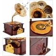 thumbnail image 2 of Tocadiscos de trompeta clásica, caja de música y caja de maquillaje, joyero, decoración del hogar (marrón) JAMW Sencillez, 2 of 5