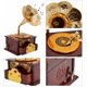 thumbnail image 2 of Tocadiscos de trompeta clásico, caja de música y caja de maquillaje, joyero, decoración del hogar (marrón) ER, 2 of 5
