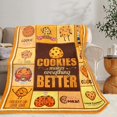 thumbnail image 2 of Cookies Blanket Cute Cartoon Food Theme Throw Blanket Cookies Pattern Flannel Blanket for Kids Teens Adults Boys and Girls 50x60 Inch, 2 of 5
