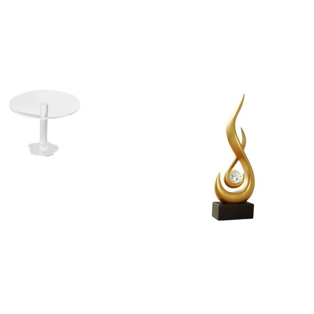 Escritorio redondo de casa de muñecas,Muebles de mesa redonda en miniatura para casa de muñecas 1 12,Escultura abstracta de fuego,Estatua de arte abstracto para decoración del