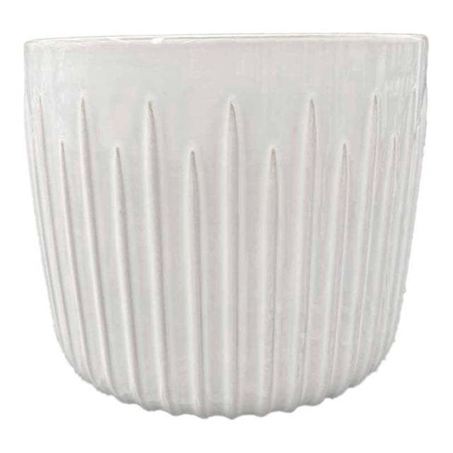 Maceta Home Trends 25 x 25 cm Rayas Blanco