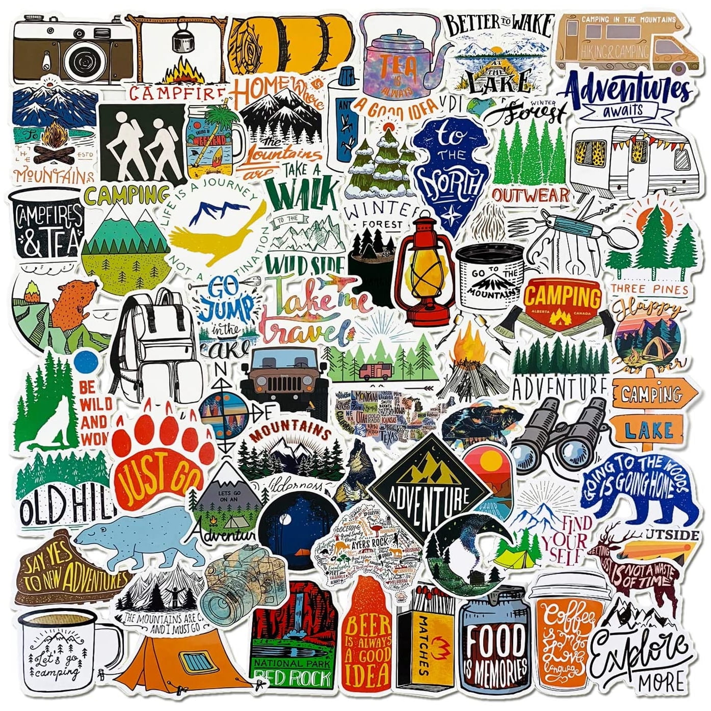 Wilderness Nature Outdoors Hiking Camping Travel Adventure Gift Stickers Waterproof RV Trailer Car Luggage Decal Wind Cave National Park Sticker Vinyl Shield