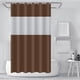 thumbnail image 1 of Cortina de ducha impermeable de EVA empalmada, 180 x 180 cm | Cortina de baño gruesa, sin perforaciones y con ganchos | Resistente al agua, permeable a la luz y resistente al moho | Negro, blanco,, 1 of 6
