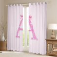 thumbnail image 2 of Manfei Pink Bling Letter A Print Blackout Curtains,Minimalist Geometric Lines Window Curtains Pack of 2 (38x45 Each), 2 of 6