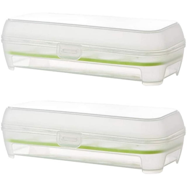 2 Pcs de Plateaux à Ufs en Plastique pour Réfrigérateur avec Couvercle Distributeur de Stockage d'Ufs