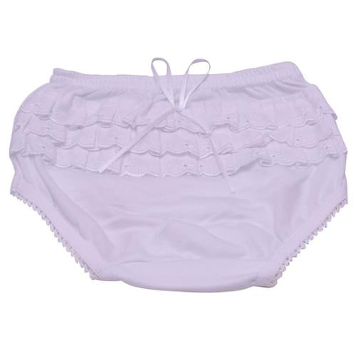 Piccolo Baby Girls White Lace Ruffle Detail Scallop Trim Underwear 