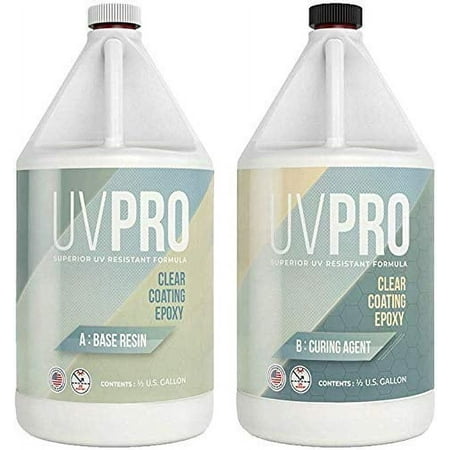Epoxy Resin Crystal Clear, Table Top & Bar Top Epoxy Coating UV PRO FORMULA, Enhanced UV Resistance For TableTops & Resin Art, 1 Gallon Kit