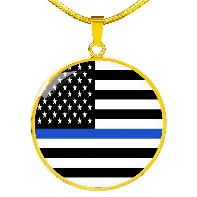 Thin blue line necklace deals