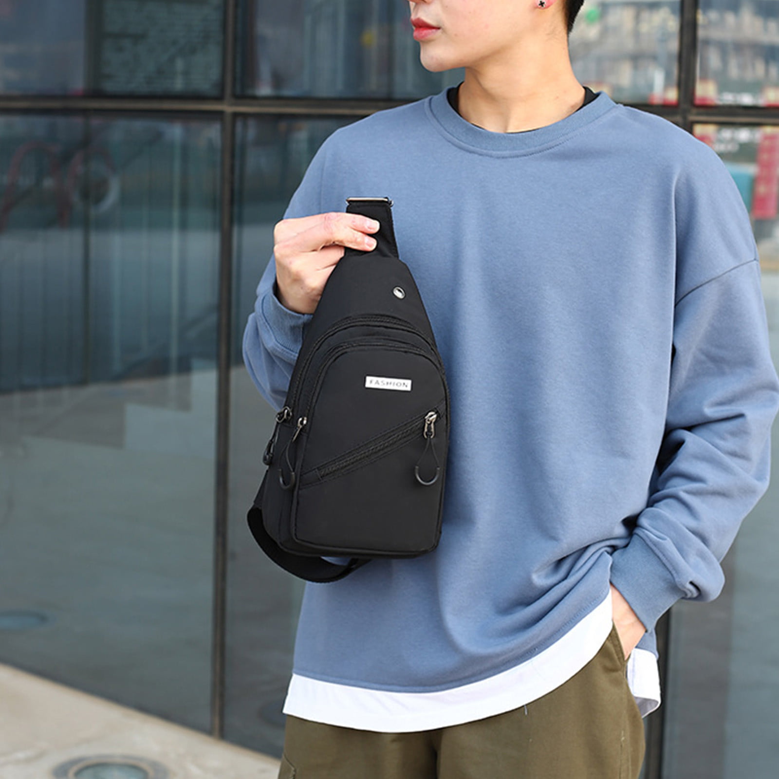 Men′ S Shoulder Bag Fashion Backpack Trend Youth Sports Crossbody