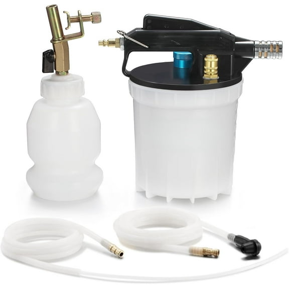 2L Brake Bleeder Vacuum Pump Kit - Pneumatic Brake Fluid Extractor with 1L Refilling Bottle for Automotive Bleeding, One-Person Operation