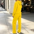 thumbnail image 7 of vdgthytj Sweatsuits Women 2 Piece Outfit Full Zip Long Sleeve Hooded Jackets Drawstring Straight Leg Pants Fall Casual Athletic Sets(X-Large,Yellow), 7 of 7