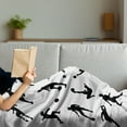 thumbnail image 3 of Soccer Soft Flannel Fleece Throw Blanket, Football Player Silhouettes Goalkeeper Striker Shooting Heading Volleying Saving, Cozy Plush for Indoor and Outdoor Use, 70" x 90", Black White, by Ambesonne, 3 of 5