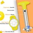 thumbnail image 2 of Pineapple Corer Cutter, Stainless Steel Fruit Peeler Slicer - Upgraded, Reinforced Thicker Blade, Core Remover with Measure Mark, Kitchen Tool for Diced Pineapple Rings, 2 of 4