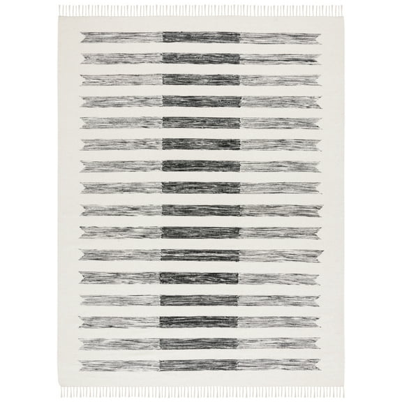 SAFAVIEH Kilim Christal Striped Area Rug, Ivory/Black, 8' x 10'