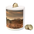 thumbnail image 3 of Saguaro Piggy Bank, Dramatic Shady Desert View with a Storm Cloud Approaching Western Arizona Photo, Ceramic Coin Bank Money Box for Cash Saving, 3.6" X 3.2", Orange Green, by Ambesonne, 3 of 4