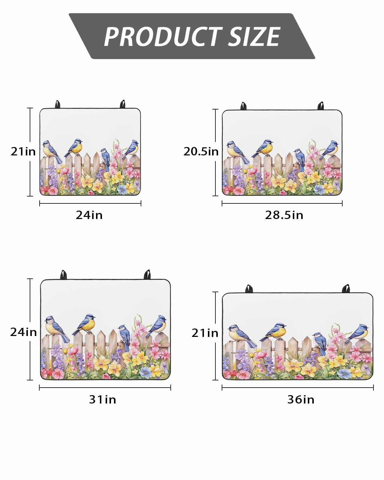Stove Top Covers for Electric Stove, Spring Floral Glass Stovetop Cover Protector, Summer Birds Botanical Fence Induction Cooktop Protector Oven Mat for Kitchen Countertop 24"x21"