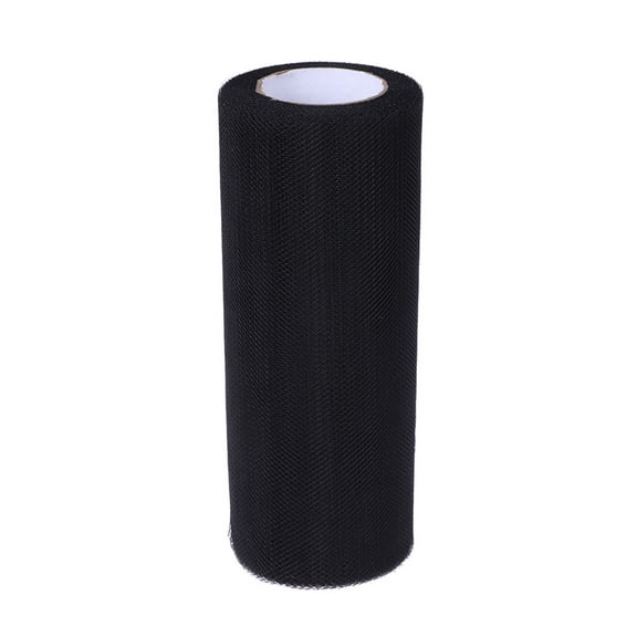 KALLORY Wedding Tulle Organza Fabric Roll Black 1Pcs 90X6 In Polyester For Tutu Skirt Diy Craft