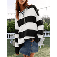 thumbnail image 4 of Fall Half Zipper Oversized Womens Sweaters Turtleneck Sweater Long Sleeve Tops, 4 of 6