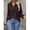 Chocolate Brown, variant on Womens Chocolate Brown Long Sleeve Casual Button Down Shirt