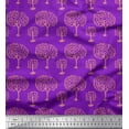 thumbnail image 1 of Soimoi Purple Rayon Fabric Leaves & Tree Print Sewing Fabric Yard 42 Inch Wide, 1 of 3