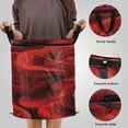 thumbnail image 3 of 50L Large Capacity Foldable Laundry Basket, Elastic Storage Basket for Home Organization Crimson Rose Cluster, 3 of 7