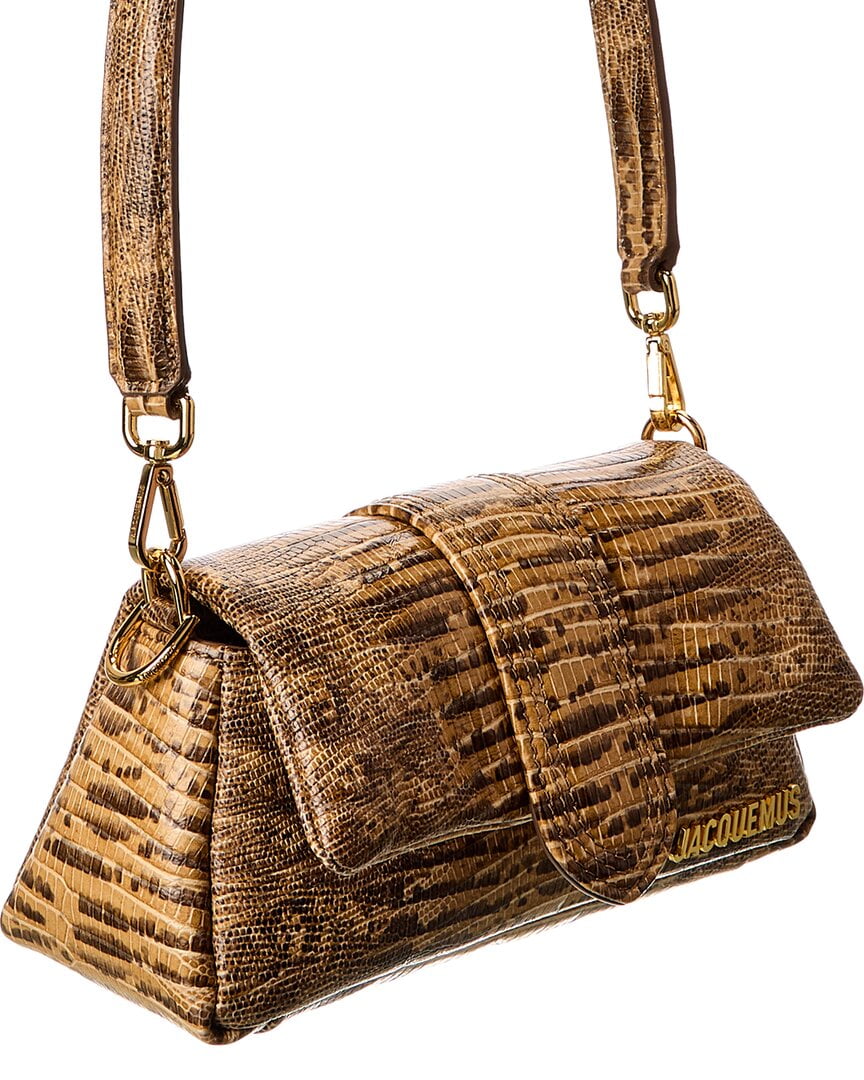 Jacquemus Petit Bambimou Croc-Embossed Leather Shoulder Bag, Brown