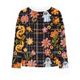 thumbnail image 5 of Rbaofujie Chandails d'Automne pour Femmes Chandails à Rayures Décontractés Imprimés Col Rond Manches Longues Haut Ample Chandails en Molleton Orange Chandails à Capuchon pour Femmes, 5 of 5