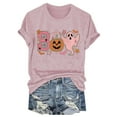 thumbnail image 4 of Clearance! HCURIBAD Shirts for Women, Women's Round Neck Long Sleeve Top Halloween Printed Casual Loose T Shirt, Womens Graphic Tees, Halloween Shirts for Women 1PC Top Pink 2XL, 4 of 6
