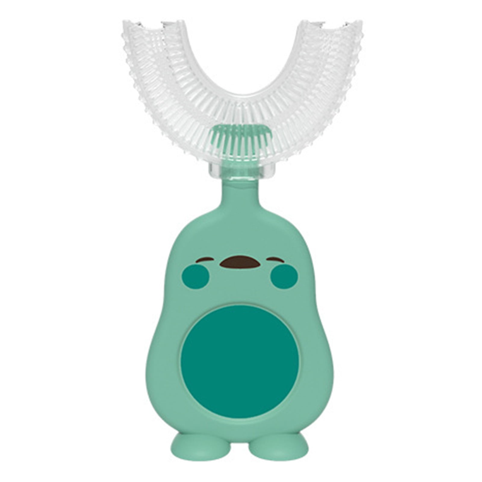 Grofry Baby Toddler Toothbrush Cartoon Handle 360 Degrees Cleaning Hand-Held Soft Bristle U-type Manual Toothbrush Supplies