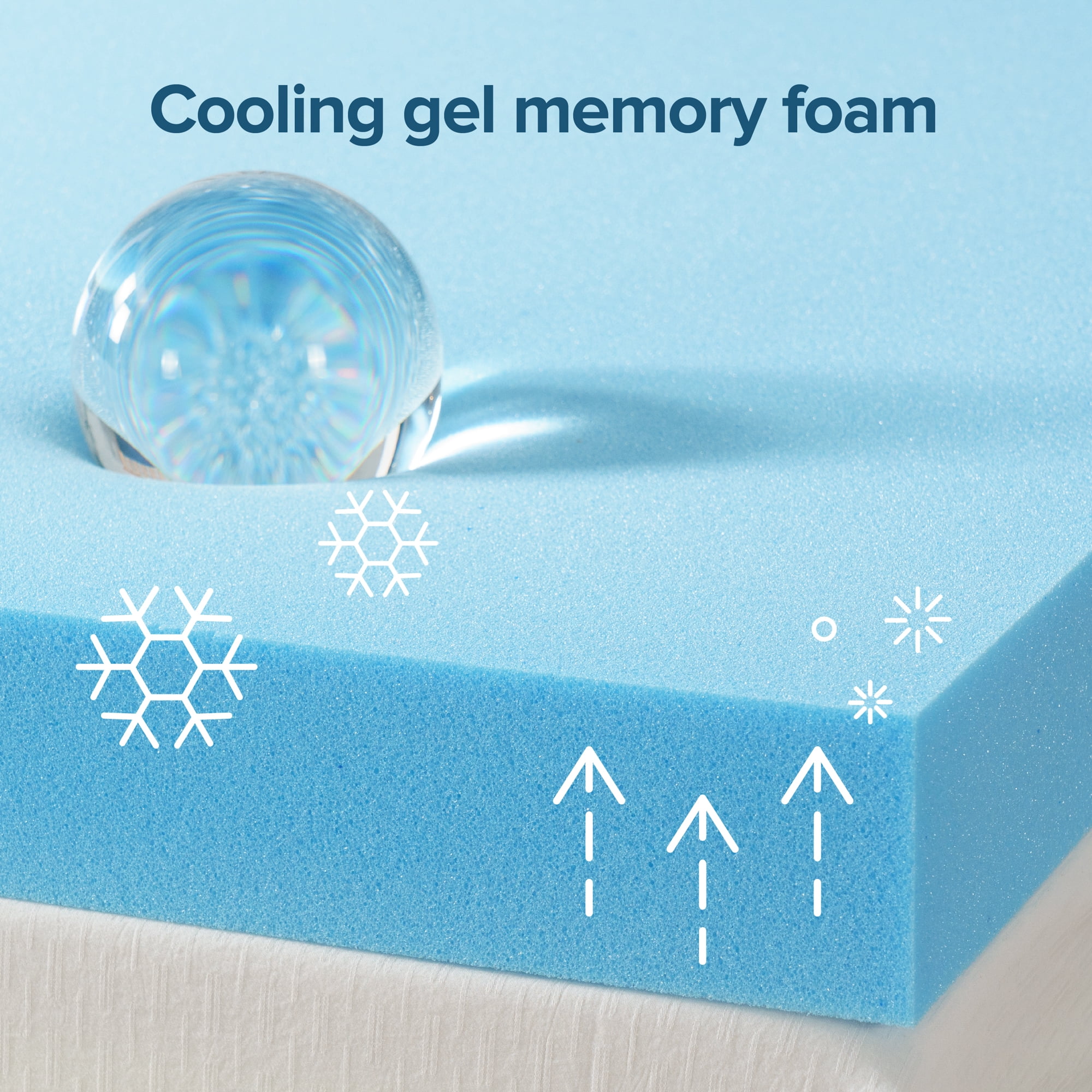 Zinus 4" Green Tea Cooling Gel Memory Foam Mattress Topper, Queen