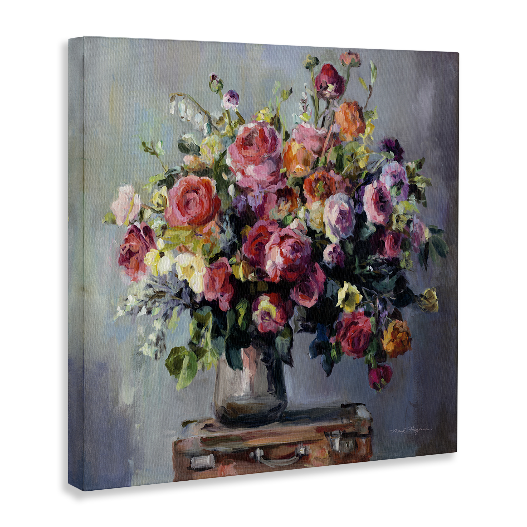 Stupell Industries Abundant Rose Bouquet Plants & Flowers Painting Wrapped Canvas Art Print Wall Art, 30 x 30