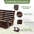 thumbnail image 4 of Fortune Candy 3-Seater Wooden Porch Swing with Hanging Chains, Heavy Duty 880 lbs, Deep Brown, 4 of 7