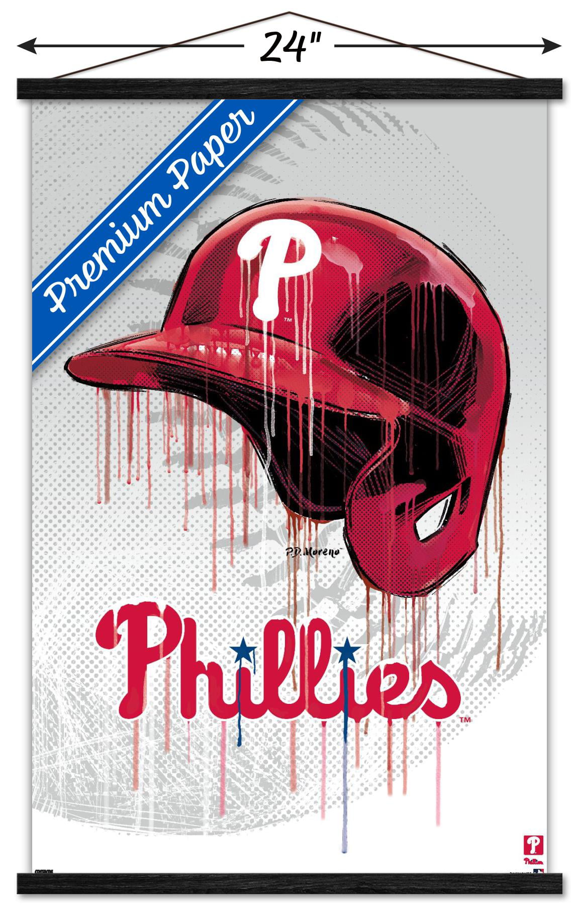 MLB Philadelphia Phillies - Drip Helmet 22 Wall Poster, 22.375 x 34  Framed 