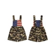 thumbnail image 2 of BemeyourBBs Toddler Baby Girl Boy 4th of July Overalls Outfit Patriot Independent Day Summer Clothes Bib Overalls Shorts Star Bow American Flag Camo Adjustable Strap Jumpsuit with Pockets, 2 of 9