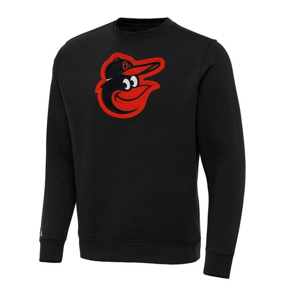 Men's Antigua Black Baltimore Orioles Big & Tall Victory Pullover Sweatshirt