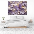 thumbnail image 3 of Mudket Lavender Flowers and Butterflies Canvas Wall Art, Framed Print, Ready to Hang Wall Decor for Living Room Bedroom, Style Artwork - 12"L x 8"W, 3 of 10