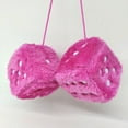 thumbnail image 3 of TRIANU Fuzzy Plush Dice for Car Mirror, 2 Pack Retro 3” Pink Dice with White Dots for Car Interior Hanging Ornament Decoration, 3 of 6