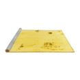 thumbnail image 2 of Ahgly Company Machine Washable Indoor Square Abstract Yellow Modern Area Rugs, 6' Square, 2 of 4