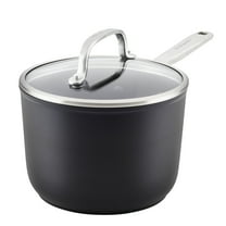 KitchenAid Hard-Anodized 2 Quart Induction Nonstick Sauce Pan with Lid, Dishwasher Safe and Oven Safe to 500°F, Matte Black