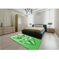 thumbnail image 4 of Ahgly Company Indoor Round Patterned Stoplight Go Green Area Rugs, 7' Round, 4 of 6