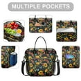 thumbnail image 2 of OBREWU Black Sunflower Womens Lunch Box for Work,Insulated Large Black Sunflower Lunch Bag for Women,Loncheras Para Mujer,Leakproof Adult Lunch Bag for Work,Beach,Travel,Picnic,Camping, 2 of 7