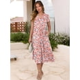 thumbnail image 3 of Vestido ANRABESS, casual, de verano, manga corta, cuello en V, midi para mujer, 3 of 7