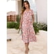 thumbnail image 3 of Vestido ANRABESS, casual, de verano, manga corta, cuello en V, midi para mujer, 3 of 7